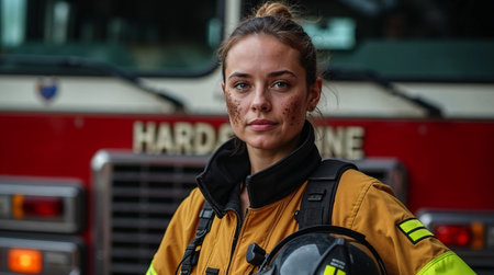 Firefighter at Expo, universal exposition on the theme of food in Milan.の素材