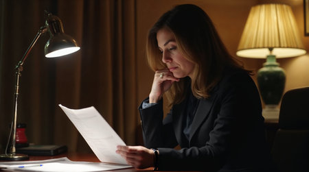 Portrait of a businesswoman sitting at a table in the officeの素材