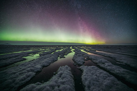 Freshly baked buns in a basket on a rustic wooden table in front of a windmillの素材