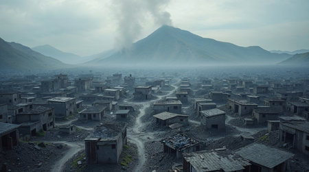 Panoramic view of the Bromo volcano in Java, Indonesiaの素材