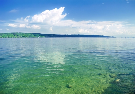Bavarian lake near the Munichの写真素材