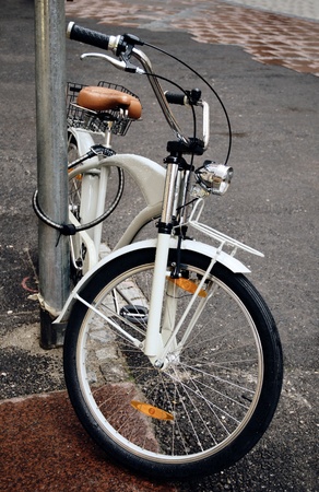Bicycles parked in the Munich street. Germany の写真素材