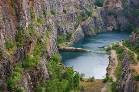 Stone quarry Big America near Prague, Czech Republic の写真素材