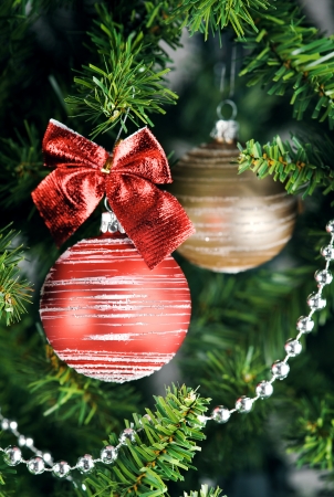 Christmas decoration  Focus on first ballの写真素材