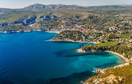 Coastline near Cassis and Marseille in Franceの写真素材