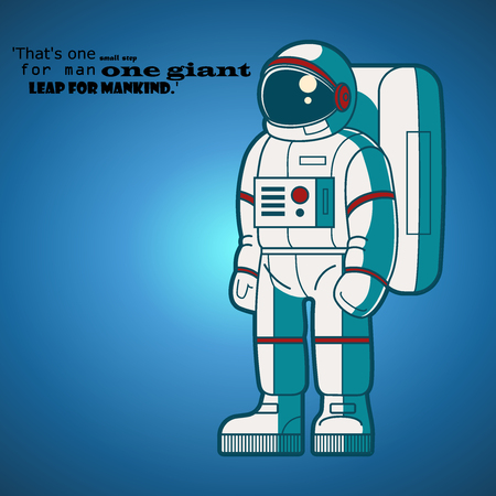 Astronaut and 'deep' words vector illustrationのイラスト素材