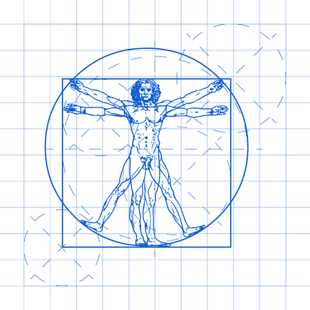 Vitruvian man vector illustration.のイラスト素材