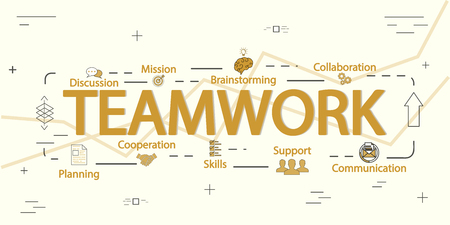 Teamwork vector creative conceptのイラスト素材