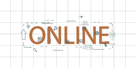 Online vector creative conceptのイラスト素材