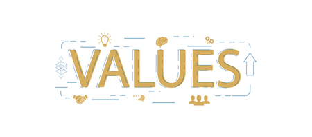 Values word creative designのイラスト素材