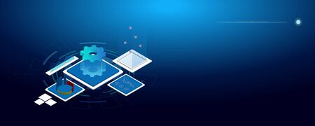 Modern design isometric concept of Data Analysisのイラスト素材