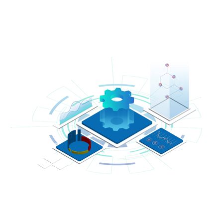 Modern design isometric concept of Data Analysisのイラスト素材