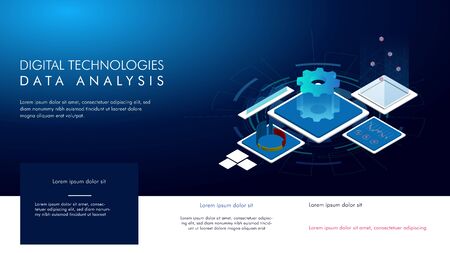 Modern design isometric concept of Data Analysisのイラスト素材