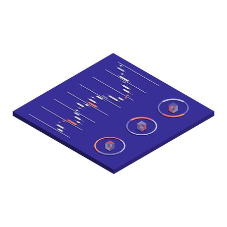 Modern design isometric concept of Data Analysisのイラスト素材