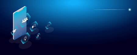 Digital Business Concept, Marketing icons, SEO, Vector Illustration .のイラスト素材