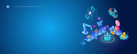 3D illustration of rocket with infographic elements and ultraviolet rays for Business Startup conceptのイラスト素材