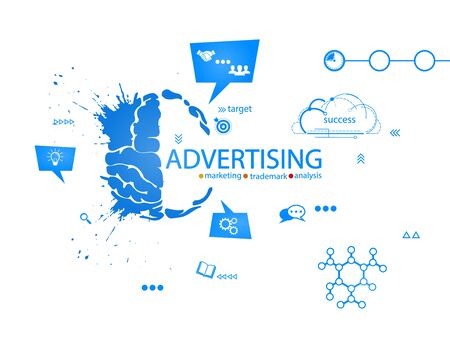 Advertising creative brain concept vector illustrationのイラスト素材