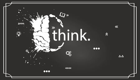 think creative brain vector illustrationのイラスト素材