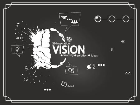 Vision creative brain vector illustrationのイラスト素材