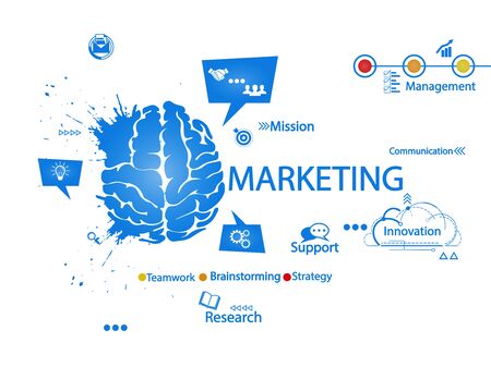 Marketing brain creative concept vector illustrationのイラスト素材