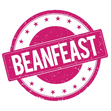 BEANFEAST stamp sign text word logo magenta pink.の写真素材