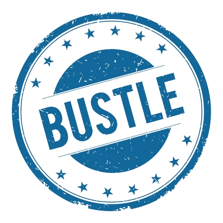 BUSTLE stamp sign text word logo blue.の写真素材