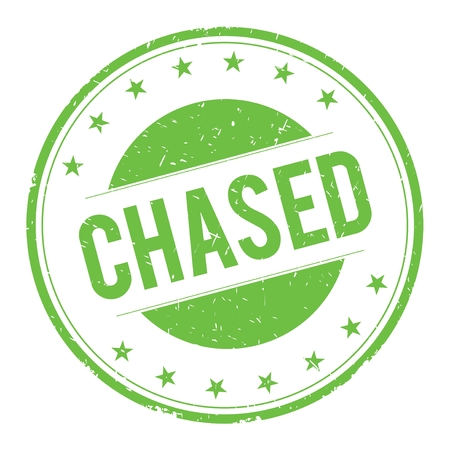 CHASED stamp sign text word logo green.の写真素材