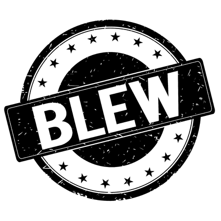 BLEW stamp sign text word logo black.の写真素材