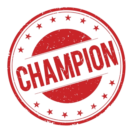 CHAMPION stamp sign text word logo red.の写真素材