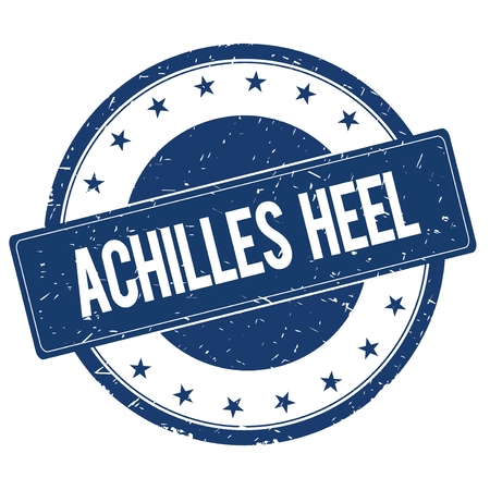 ACHILLES HEEL stamp sign text word logo blue.の写真素材