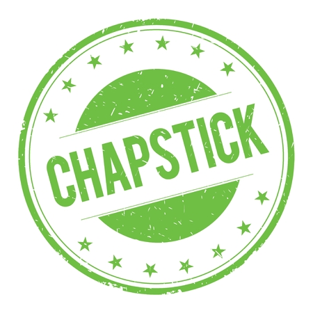 CHAPSTICK stamp sign text word logo green.の写真素材