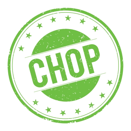 CHOP stamp sign text word logo green.の写真素材
