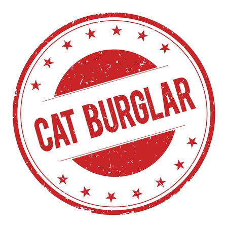 CAT-BURGLAR stamp sign text word logo red.の写真素材