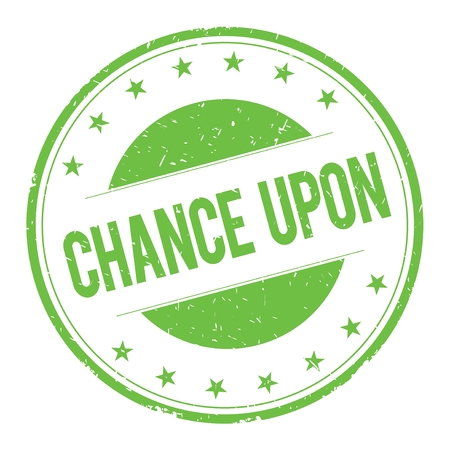 CHANCE-UPON stamp sign text word logo green.の写真素材