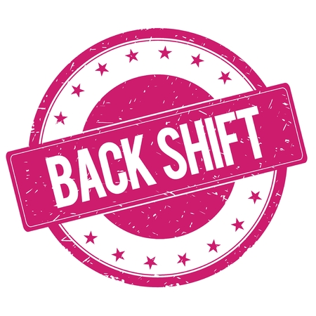 BACK-SHIFT stamp sign text word logo magenta pink.の写真素材