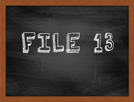 FILE 13  hand writing text on black chalkboardの写真素材