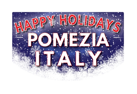 POMEZIA ITALY  Happy Holidays greeting cardの写真素材
