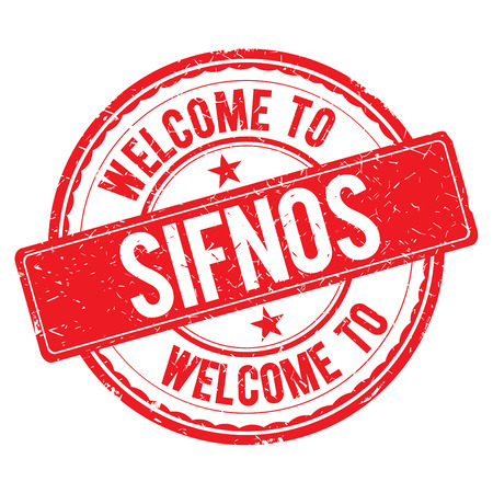 SIFNOS. Welcome to stamp sign illustrationの写真素材