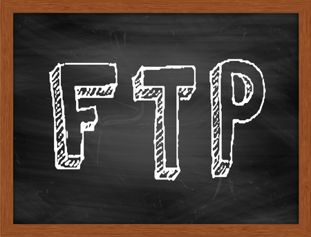 FTP  hand writing text on black chalkboardの写真素材