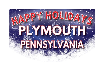 PLYMOUTH PENNSYLVANIA  Happy Holidays greeting cardの写真素材