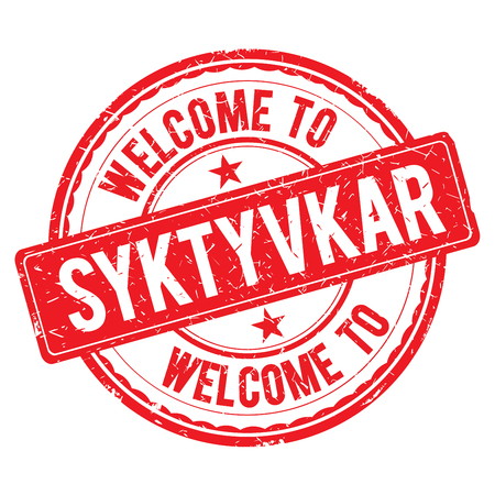 SYKTYVKAR. Welcome to stamp sign illustrationの写真素材