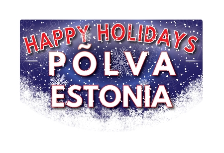 POLVA ESTONIA  Happy Holidays greeting cardの写真素材