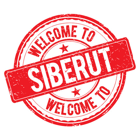 SIBERUT. Welcome to stamp sign illustrationの写真素材