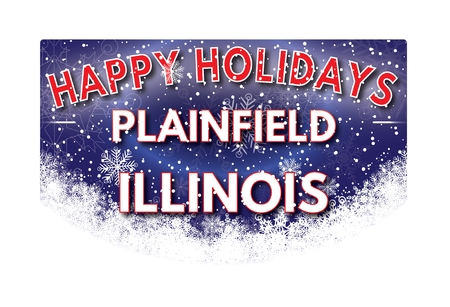 PLAINFIELD ILLINOIS  Happy Holidays greeting cardの写真素材
