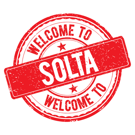 SOLTA. Welcome to stamp sign illustrationの写真素材