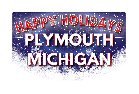 PLYMOUTH MICHIGAN  Happy Holidays greeting cardの写真素材