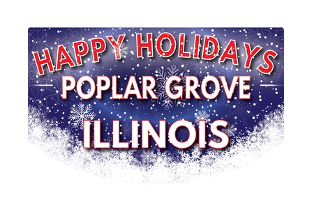 POPLAR GROVE ILLINOIS  Happy Holidays greeting cardの写真素材