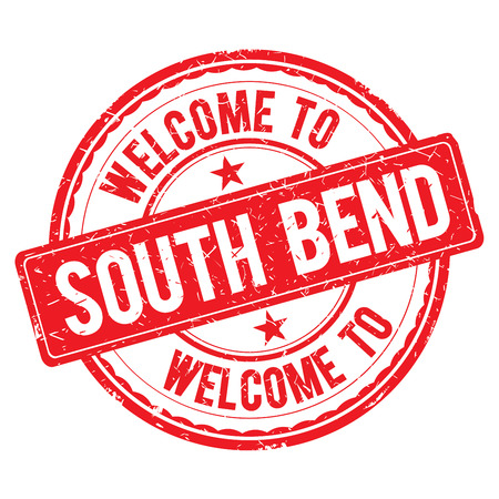 SOUTH BEND. Welcome to stamp sign illustrationの写真素材