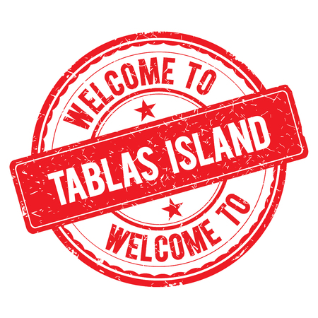 TABLAS ISLAND. Welcome to stamp sign illustrationの写真素材