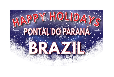PONTAL DO PARANA BRAZIL  Happy Holidays greeting cardの写真素材